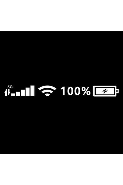 Space Şarj-wifi Göstergeli Sticker Beyaz 45*5 Cm / Yacı126