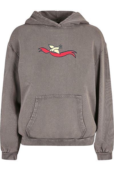 Merchcode Ladies Frida Kahlo - Viva La Vida 2 Acid Washed Oversize Hoody