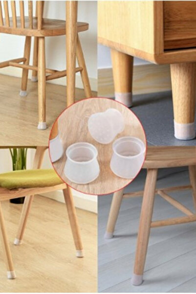 Hane Dostu 12 Adet Esnek Silikon Masa Sandalye Ayak Koruyucu | Zemin Çizilme Kayma Gürültü Önleyici