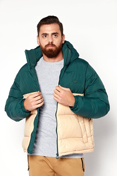 adidas سترة تدريب رياضية للرجال بشعار العلامة التجارية، مجموعة خضراء