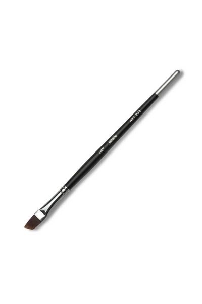 Pebeo 208 3/8 Siyah Sentetik Yan Kesik Kısa Saplı Fırça