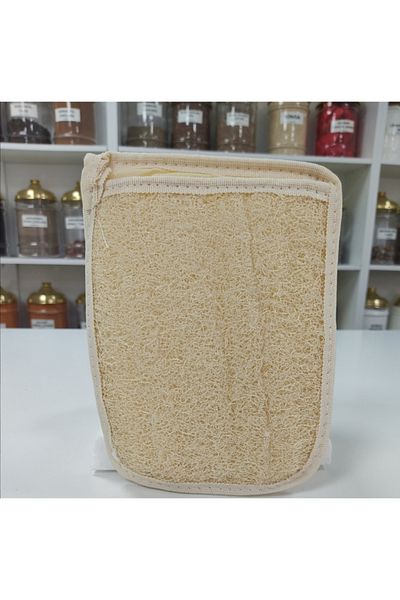 Bakkal Hasan Natural Pumpkin Fiber Machined Square Kitchen Bathroom Fiber Pouch 2 Pieces - Bakkal Hasan