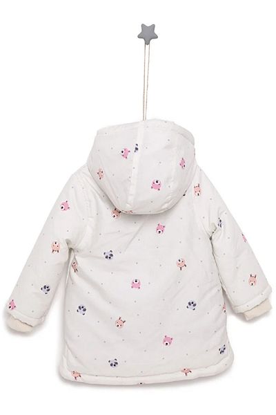 PODIUM GYM Trend New Cute Basic Panda/Bear Printed Hooded Baby Girl Coat/Mont
