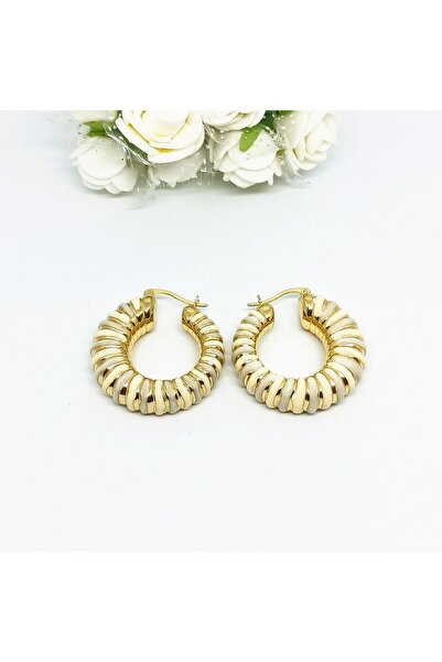 POKAK Women's Colorful Hoop Twist Earrings