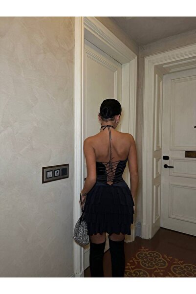 S&A Collectionn Women's Skirt Layered Strapless Back Corset Velvet Mini Dress