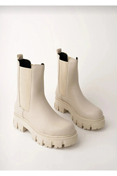 HAKTAN Kadın Lastikli Günlük Bot Kalın  Taban