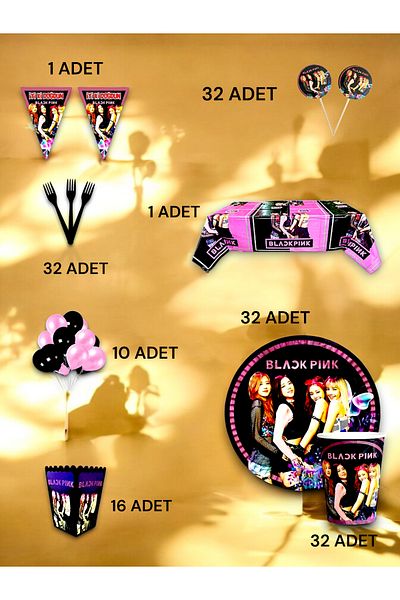 VibeHome Blackpink Themed Luxury Set for 32 - Birthday Party and Fun Events