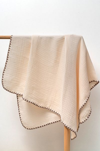 MAHFEL 4 Layer 100% Cotton Cream Muslin Baby Blanket
