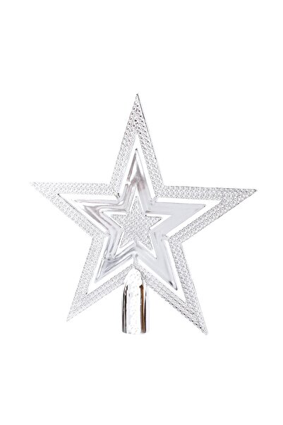 Sezy Silver Large Size Christmas Pine Tree Tepelik Star Tepelik 20 cm