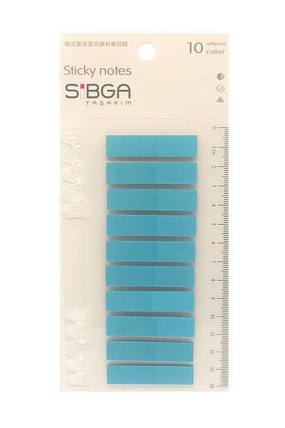 sibga tasarım Blue Transparent Colored Postit - 200 Sheets Bookmark Sticker Note Paper
