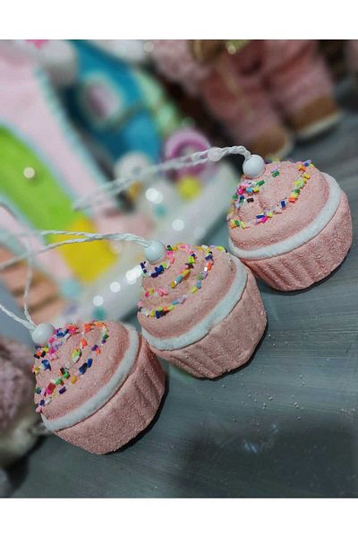 lolipophobi Christmas Tree Ornament Pink Cupcake 3 Pieces 10 Cm, Christmas Ornament, Christmas, Decor