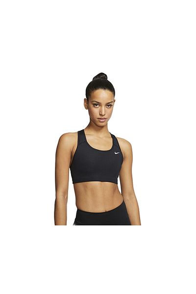 Nike قميص داخلي رياضي نسائي أسود Dri Fit Swoosh - مع دعم وبدون حشوة BV3630-010