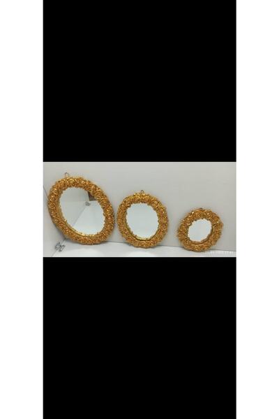 Elif Polyester Üçlü Ayna Duvar Süs Aksesuar