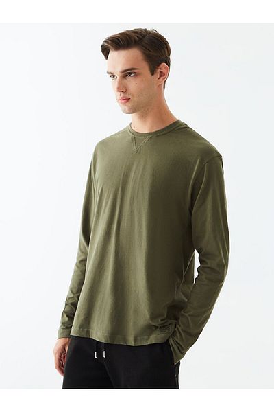 Ltb Crew Neck Basic Green Sweatshirt