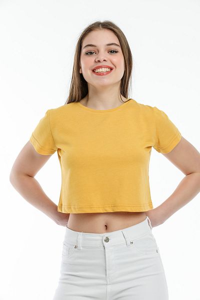 Superlife Women's Crop Knitted T-Shirt Spr21y13