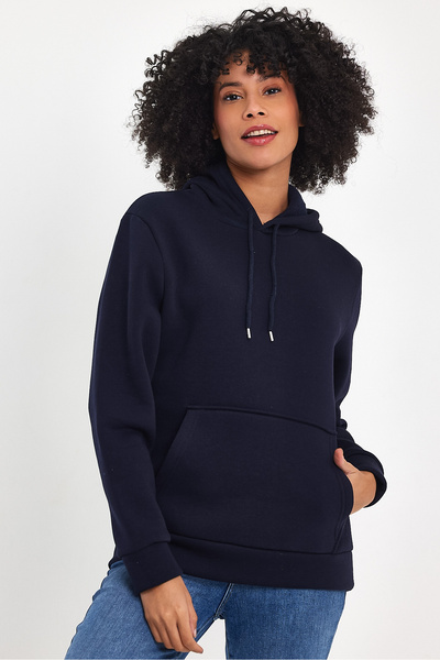 Superlife Дамски суичър с качулка, удобен в калъп, 3 нишки от полар spr24swk55