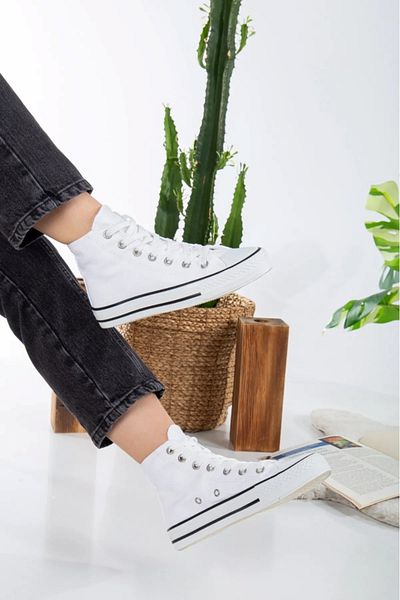 ELİTE STEP Alb Negru Unisex Pantofi de inaltă pantofi casual din in