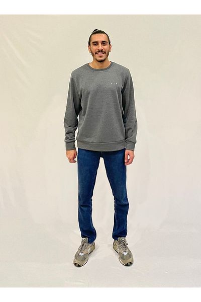 Superlife Φούτερ Superlife Ανδρικό Ποδηλατικό Λαιμόκοψη με 3 νήματα πάχους αέρα κεντημένο