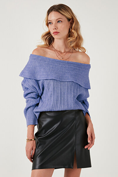 Lela Standard Fit Madonna Collar Knitwear Sweater Pullover 4615216