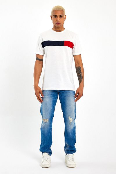 Superlife Superlife Мъжка тениска с кръгло деколте Regular Fit Garnished T-Shirt Spr23ts301