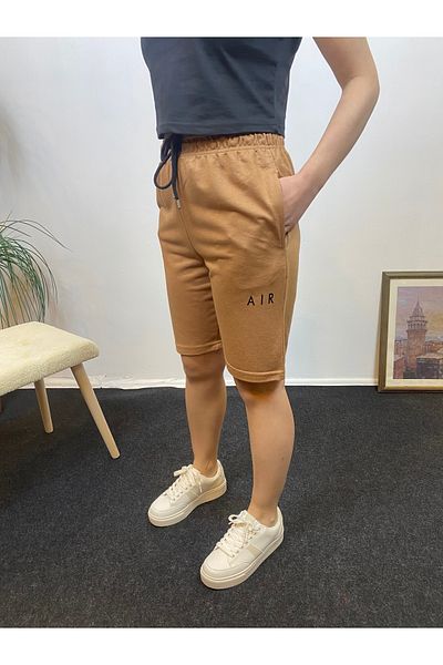 Superlife Süperlife Women's Comfortable Fit Elastic Waist Pocket Printed Shorts Spr24Srk52