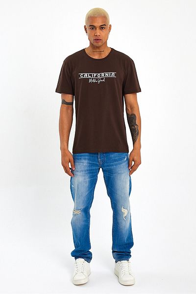Superlife Ανδρικό μπλουζάκι με λαιμόκοψη Superlife - Regular Fit California printed T-shirt