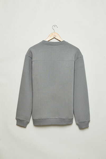 GRIMELANGE Ανδρικό φούτερ FINK με στρογγυλή λαιμόκοψη ανοιχτό γκρι