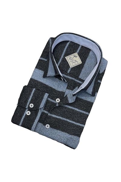 EREN STYLE Men's Winter Cotton Flannel Long Sleeve Shirt (Regular Mold)