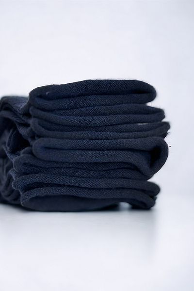 KaeLaurean Women's 4-Piece Cotton Elasticless Navy Blue Seamless Stretchy Non-Marking Short Non-Tightening Socks