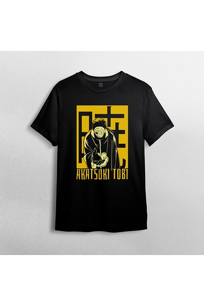 Pixxa Naruto Akatsuki Tobi - Μπλουζάκι από 100% βαμβακερό λαιμόκοψη μοντέλο 1