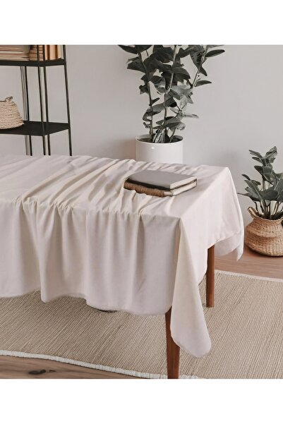 LILYUM Home Organik Ham Keten Pamuklu Masa Örtüsü