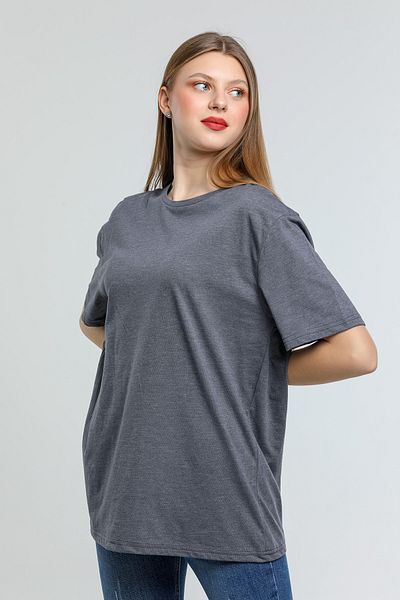 Superlife Tricou Superlife pentru femei, cu decolteu rotund, supradimensionat, Spr21yk30