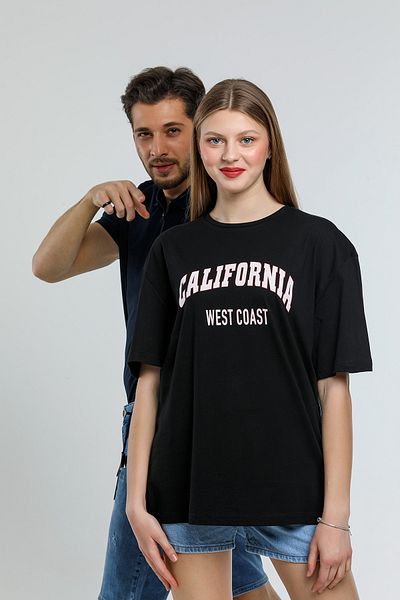 Superlife Women's Crew Neck Regular Fit California Printed T-Shirt Spr21yk22