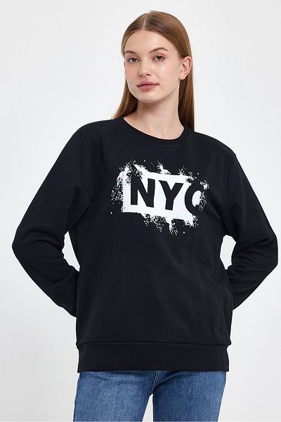 Superlife Süperlife Women's Crew Neck, Comfortable Fit 3 Thread Thick Sweatshirt