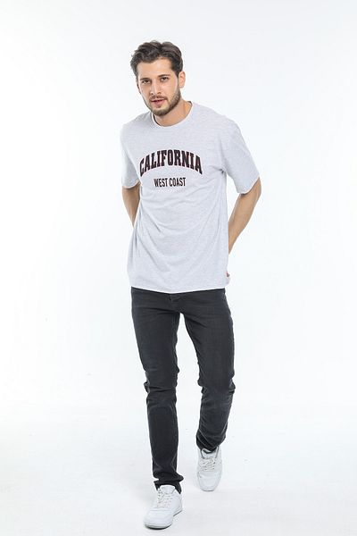 Superlife Ανδρικό T-shirt με λαιμόκοψη με λεπτή εφαρμογή California με στάμπα Spr21y22