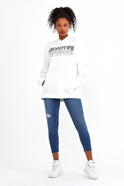 Superlife Süperlife Kapş. Двоколірний світшот з принтом Brooklyn SPR22SWK165