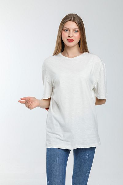 Superlife Γυναικείο T-Shirt με λαιμόκοψη με υπερμεγέθη Fit Spr21yk30