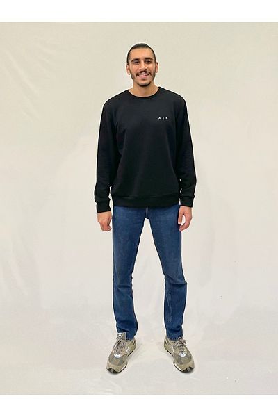 Superlife Φούτερ Superlife Ανδρικό Ποδηλατικό Λαιμόκοψη με 3 νήματα πάχους αέρα κεντημένο