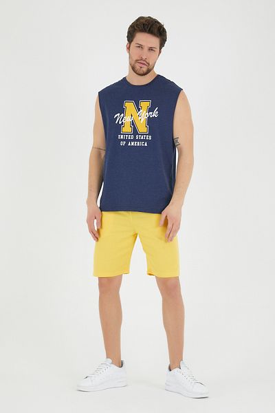 Superlife Ανδρικό T-shirt με λαιμόκοψη με κανονική εφαρμογή N εμπριμέ Spr22ts117