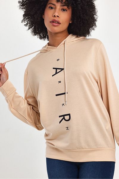 Superlife Superlife - Γυναικεία φούτερ με κουκούλα Oversize Fit Air Printed Λεπτή φούτερ
