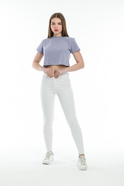 Superlife Women's Crop Knitted T-Shirt Spr21y13