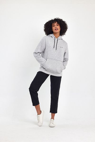 Superlife Superlife ΓΥΝΑΙΚΕΙΑ μπλουζάκι με κουκούλα casual μόδας με φλις 3 νήματα αέρα κεντημένο T-Shrit