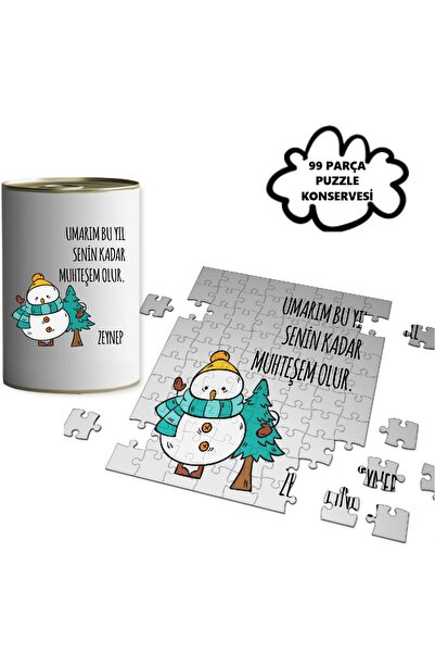 E-Hediyeci Kişiye Özel Yılbaşı Hediyesi 99 Parça İlginç Puzzle Konservesi (100 Yeni Tasarım)