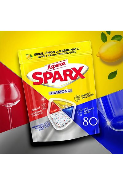 ASPEROX Sparx Asperox - 80 Pack Vinegar Lemon Carbonate Dish Capsule