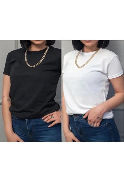 Serüven Sport Super kvalitetna ženska majica bez printa Pamuk Pamučni džersej...