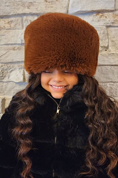 Mağazam Online Genç Kız Çocuk Kışlık Peluş Şapka Suni Tarzı Kalpak