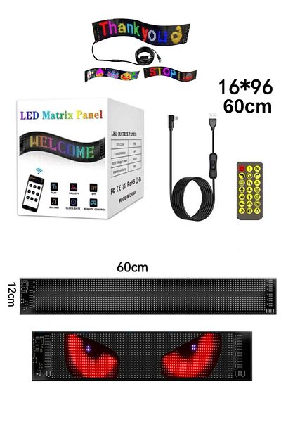 Laraheiser 60cm App Controlled Led Matrix Workplace - Automobile, Truck, Truck and Wall Mosque