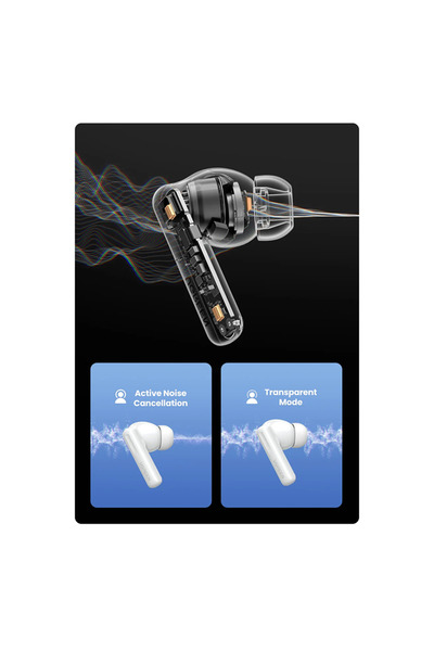 Ugreen HiTune T6 Hybrid True Wireless Earbuds with ANC - White