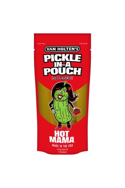 Van Holtens Pickle in-a Pouch, Hot Mama, Hot Flavored Turşu