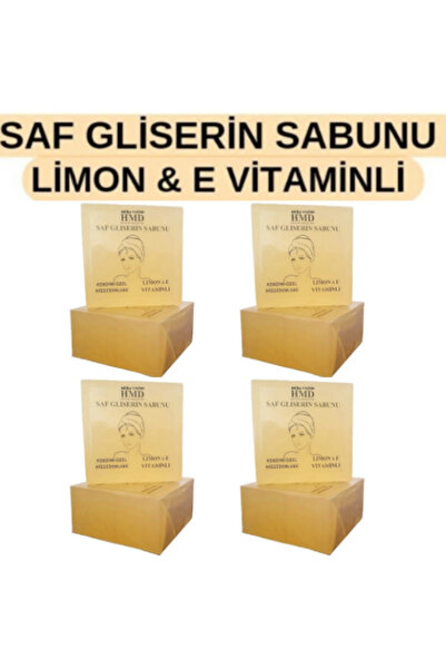 HMD BİTKİSEL KOZMETİK Glow Saf Gliserin Sabunu Limon & E Vitaminli Arındırıcı,Besleyici,Nemlendirici Şeffaf Doğal Gliserin Sabu